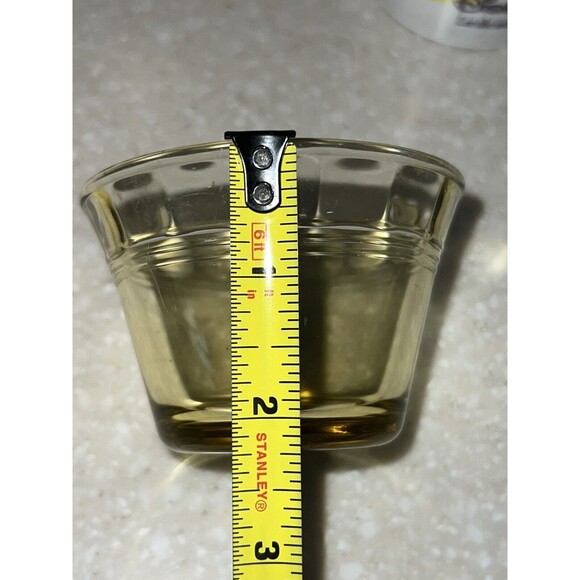 2 Vintage Amber Yellow Glass Custard Cups Small Bowls Set of Two Mexico - Picture 5 of 12